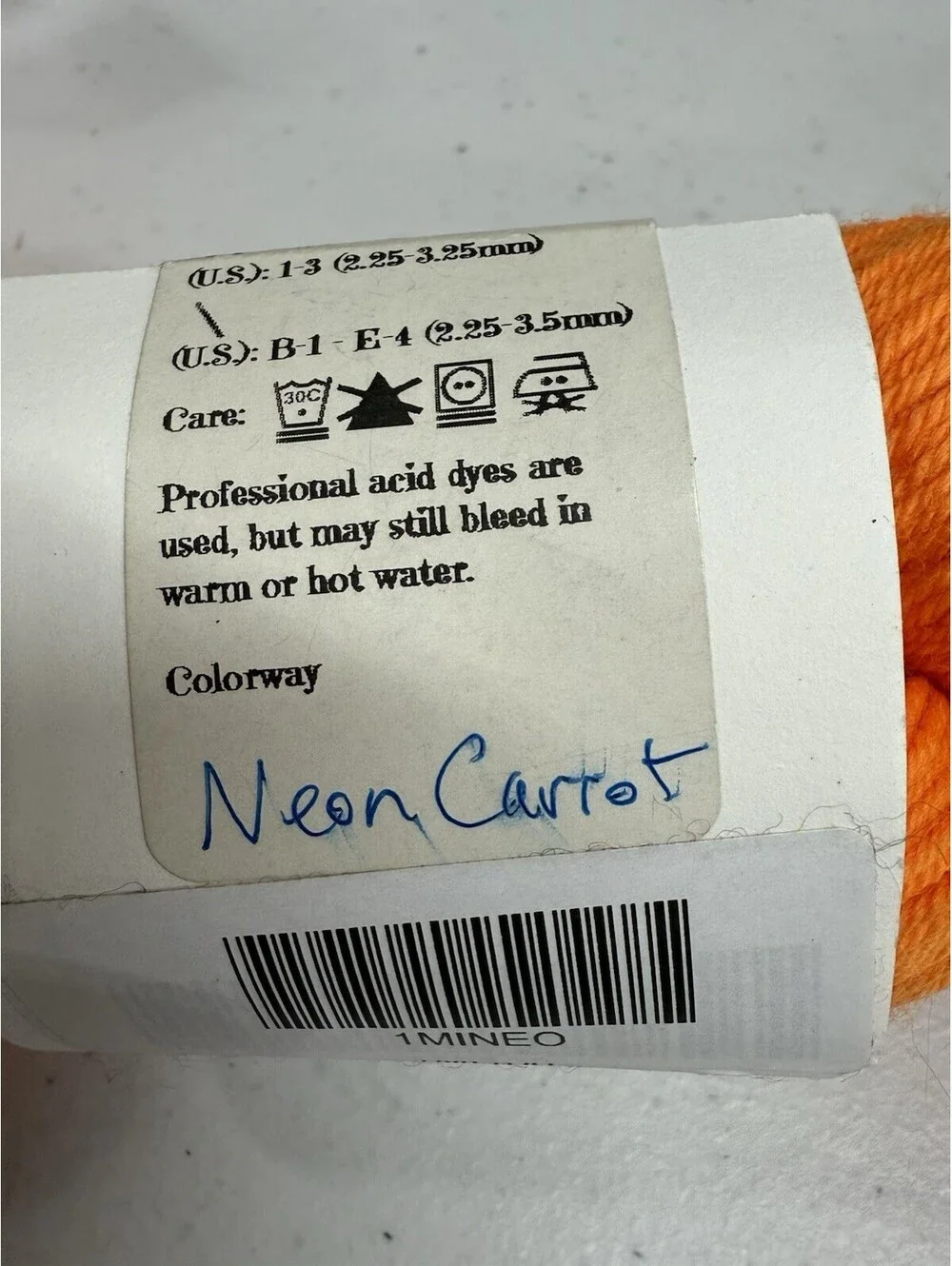 Haute Bohemian Fibers ‘Mimi Fingering’ Color Neon Carrot & Bahia 2 Skein Lot